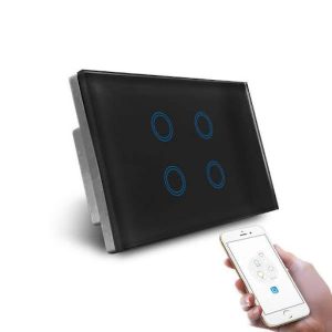 Smart WiFi 4 Gang Light Switch  Available in White/Black