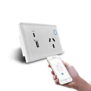 Smart WiFi Single GPO + USB + C Port charger Switch Available in White
