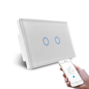 Smart WiFi 2 Gang Light Switch Available in White/Black