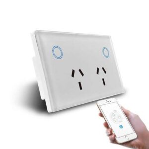 Smart Home WIFI/TOUCH LED Double Power Point Wall Socket Available in White/Black