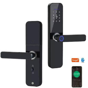 Smart Door Lock Keyless Wi-Fi App Controlled Blue Tooth Biometric Fingerprint – BLACK